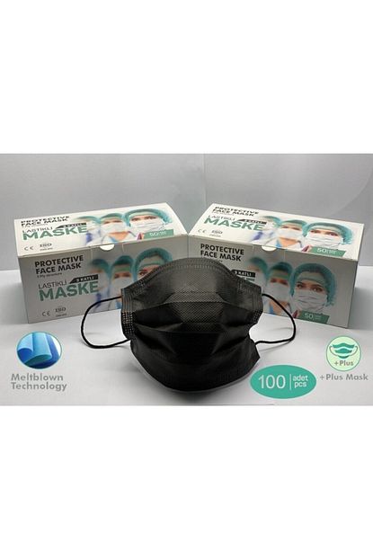 Bosmax 100 Adet Siyah Meltblown Maske 3katli Burun Telli Fiyati Yorumlari Trendyol