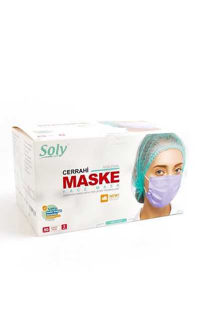 soly care 3 katli tekli kagit ambalajli meltblown telli cerrahi lila maske 50 li fiyati yorumlari trendyol