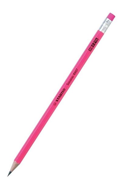 silgili siyah kursun kalem neon pembe 2b