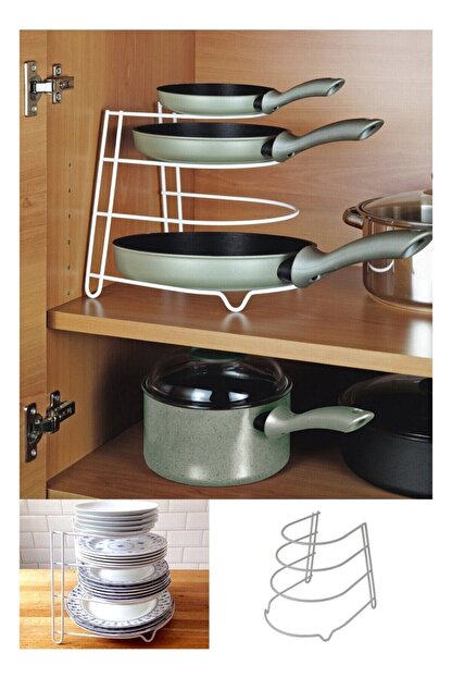 Eslight 4 Katli Dolap Ici Tava Ve Tabak Organizeri Duzenleyici Fiyati Yorumlari Trendyol