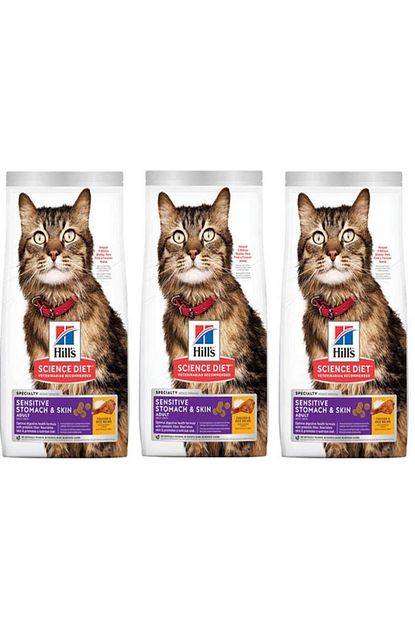 feline sensitive skin tavuklu yetiskin kuru kedi mamasi 1 5 kg 3 adet