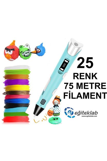 https www trendyol com 3d mavi kalem yazici 25 renk 75 metre 25x3metre pla filament p 76534730