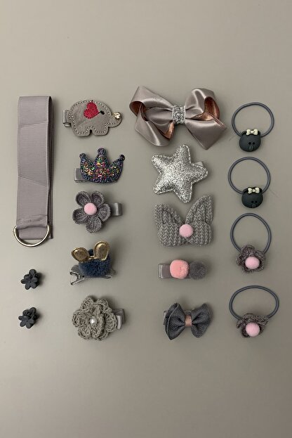 hediyelimani gri renk kiz cocuk bebek lastikli citcitli toka seti fiyati yorumlari trendyol