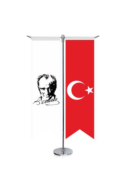 asilmeydan mustafa kemal ataturk imzali silueti portre ve turkiye kirlangic saten t direk 2li masa bayragi fiyati yorumlari trendyol