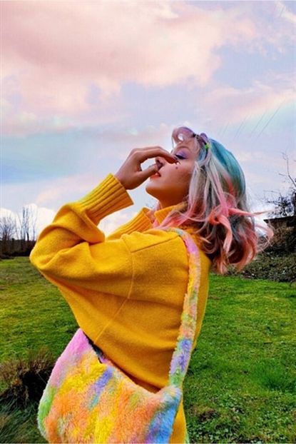 carpe rainbow fluffy pelus canta fiyati