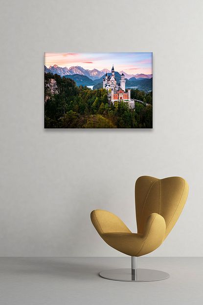 alp daglari eteklerinde bir kale almanya 35 x 50 kanvas tablo