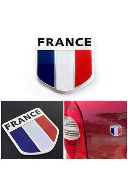 c9 france flag fransa bayrak kirmizi beyaz mavi krom kaplama renkli paslanmaz metal arma amblem fiyati yorumlari trendyol