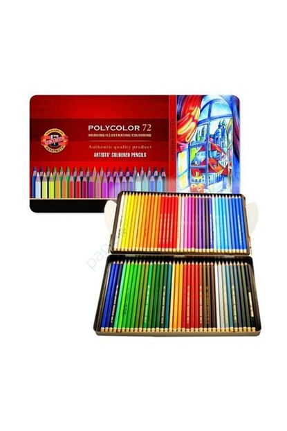 kohinoor polycolor artist kuru boya kalemi 72 renk metal kutu fiyati yorumlari trendyol