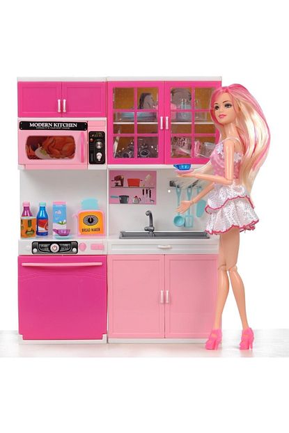 happy toys hediyelik eklemli barbie bebek ve 2 li mutfak seti fiyati yorumlari trendyol