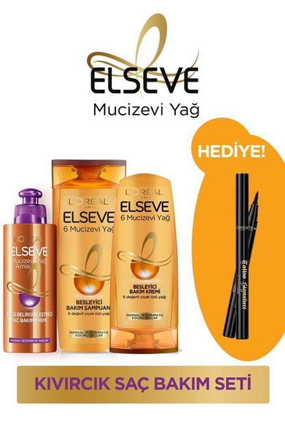 Elseve 6 Mucizevi Yag Kivircik Sac Bakim Seti L Oreal Paris Liner Hediye Fiyati Yorumlari Trendyol