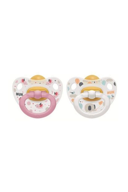 nuk happy kids 2 li kaucuk damakli emzik 0 6 ay pembe beyaz fiyati yorumlari trendyol