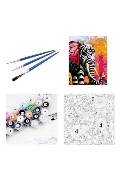 Tabdiko Sayilarla Boyama Hobi Seti 40x50 Cm Renkli Fil Kolaj Trendyol