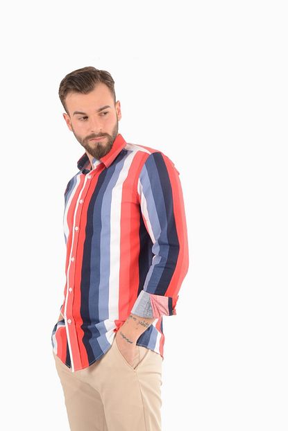 Luppo Club Kalin Cizgili Fr Erkek Gomlek Trendyol