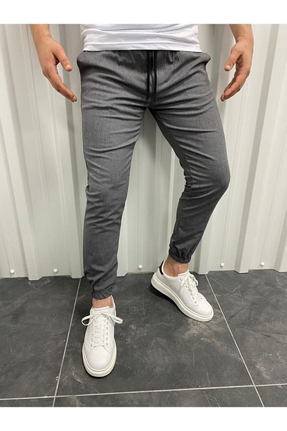 Jokercollection Erkek Gri Jogger Pantolon Lastik Paca Trendyol