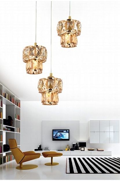 Burenze Modern Kristal Tasli Uclu Sarkit Avize Gold Sari Sik Gorsel Trendyol