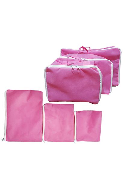 Smart 6 Li Bavul Organizer Dolap Ici Duzenleyici Cekmece Duzenleyici Pembe Organizer Set Trendyol