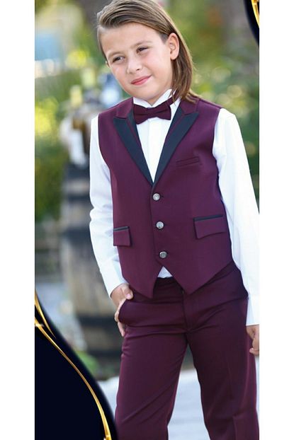 Mogi Erkek Cocuk Bordo Yelekli Takim 4 Parca Trendyol