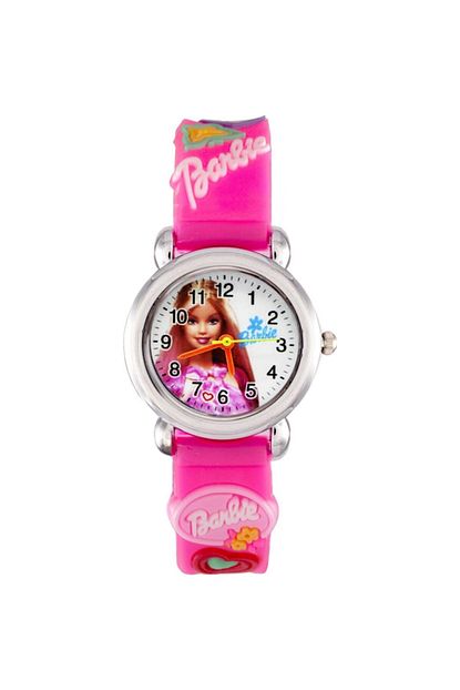 Alfajr Saat Barbie Pembe Kiz Cocuk Analog Kol Saati 3d Silikon Kordon Trendyol