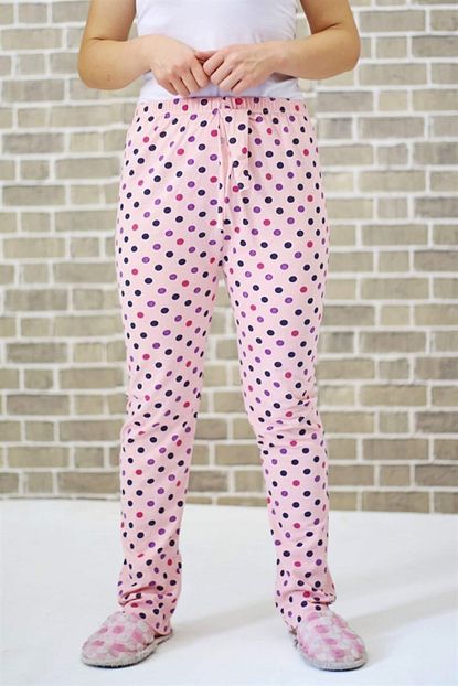 Nily Pembe Puantiyeli Pijama Alti Trendyol