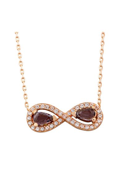 So Chic Renkli Tasli Sonsuzluk Kolye Rose Gold Trendyol