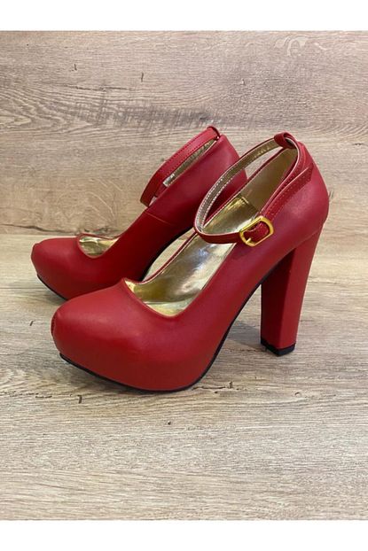 Butik 37 5 Kadin Kirmizi Klasik Topuklu Ayakkabi Trendyol