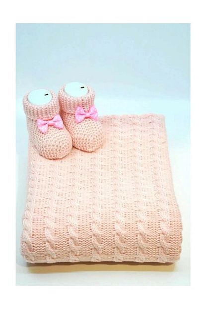 Recos Pembe Organik Orgu Bebek Battaniyesi Dogum Hediyesi Bebek Patigi Trendyol