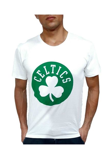 One Look Erkek Beyaz Nba Boston Celtics Pamuklu Tshirt Trendyol