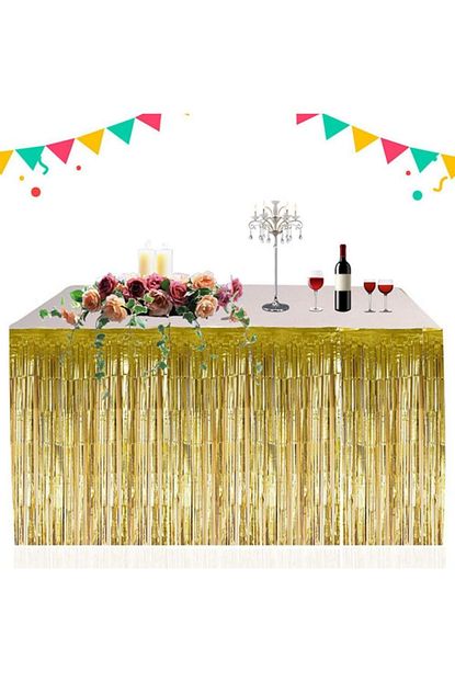 Kelebek Oyuncak Metalik Folyo Gold Altin Sarisi Puskul Masa Etegi 75x400 Cm Trendyol
