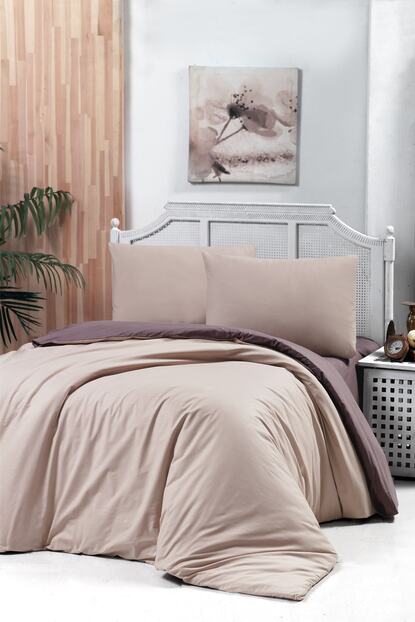 Firuze Plain 100 Pamuk Cift Kisilik Nevresim Takimi Bej Kahve Fiyati Yorumlari Trendyol