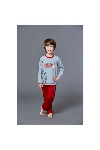 Galatasaray Lisansli Erkek Pijama Takimi Gri Trendyol