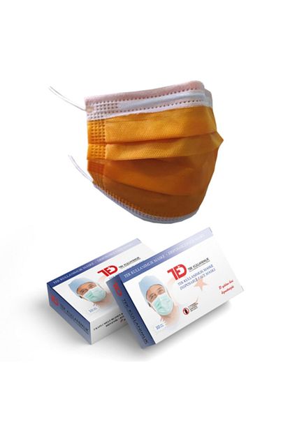 Ted 3 Katli Turuncu Renkli Telli Cerrahi Maske 10 Lu X 10 Adet Trendyol