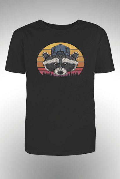 By Okat Erkek Siyah Sapkali Ayicik Baskili Tshirt Trendyol
