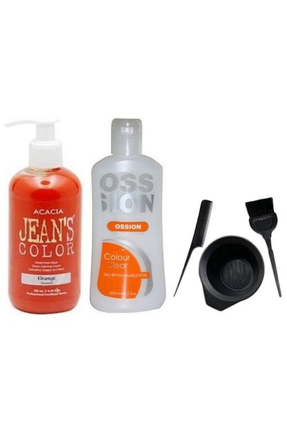 Acacia Jeans Color Sac Boyasi Turuncu 250ml Ve Boya Temizleyici Ve Fluweel Boya Seti Trendyol