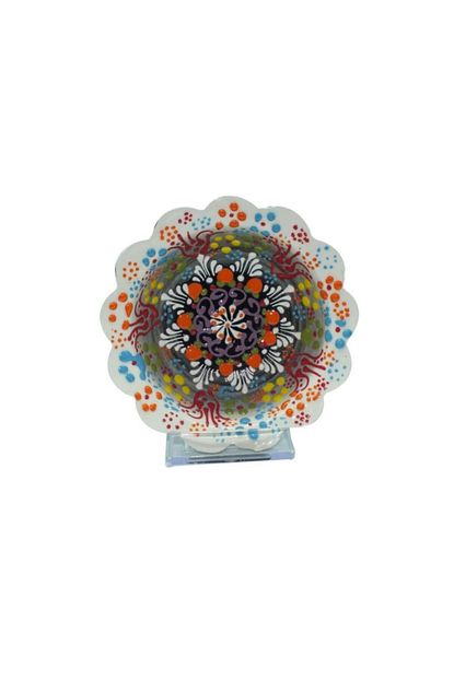 myros 10 cm kabartma papatya kase beyaz