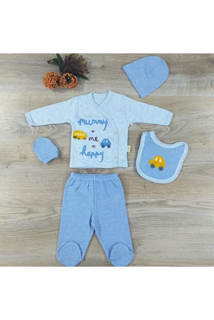 Babyim 1229 Erkek Bebek Yenidogan 0 3 Ay 5 Li Hastane Cikisi Zibin Takimi Trendyol