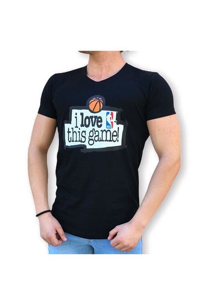 Esfashion Erkek Siyah Nba I Love This Game Tshirt Trendyol