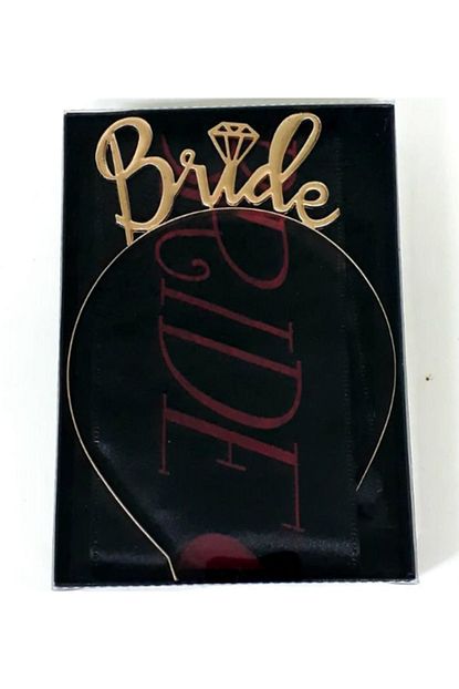 Tufekcioglu Metal Gold Bride To Be Siyah Fusya Yazili Gelin Kusak Tac Seti Trendyol