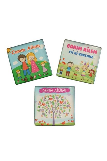 Myros Aile Temali 3 Lu Buzdolabi Magnet Seti Trendyol