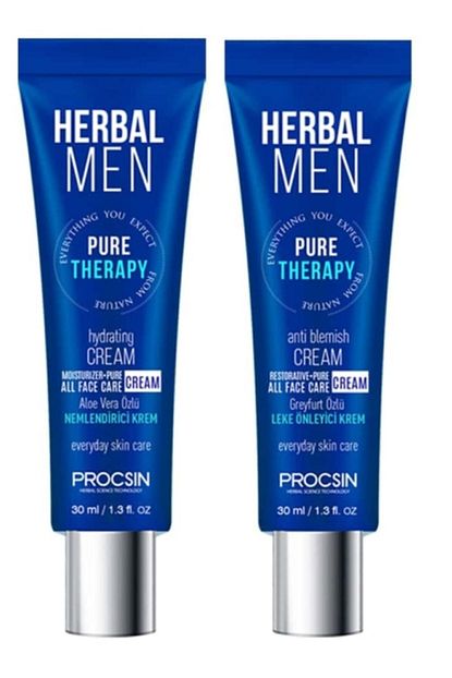 Herbal Science Procsin Men Pure Therapy Leke Giderici Anti Blemish Krem 30 Ml Aloevera Nemlendirici Krem 30 Ml Trendyol
