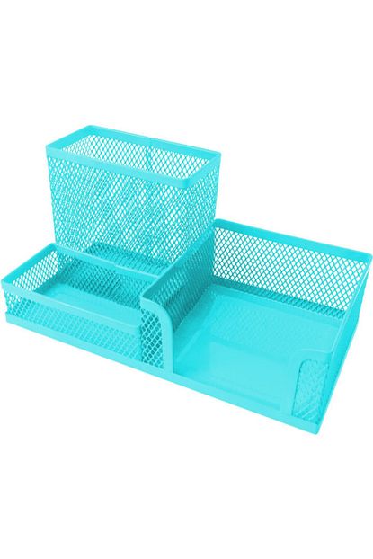 Gipta Metal Masa Seti 3 Gozlu Organizer Masa Ustu Kalemlik Notluk Seti Mavi F0075 Trendyol