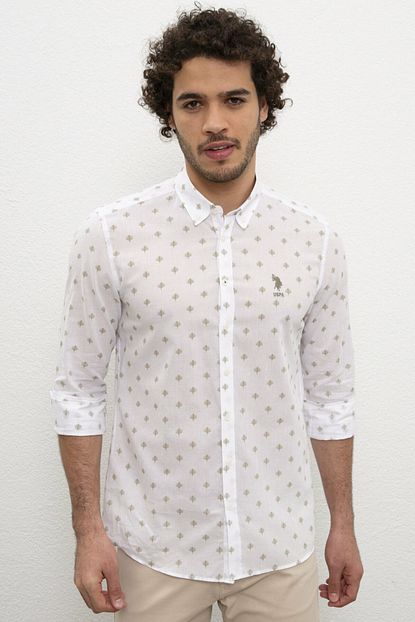 U S Polo Assn U S Polo Erkek Slim Fit Gomlek 979046 Lifin 027 Haki Trendyol