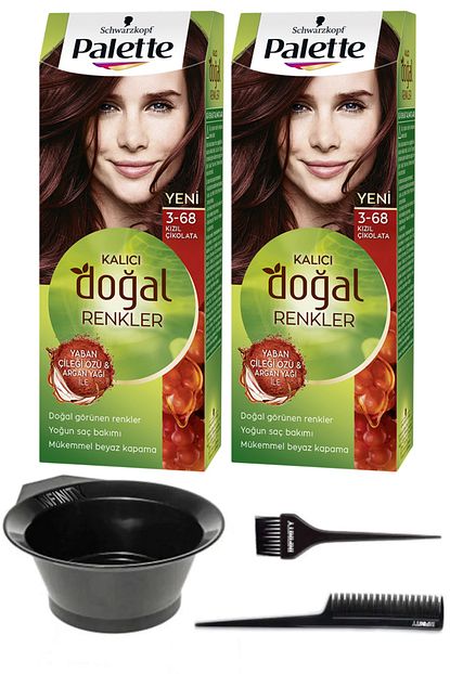 Schwarzkopf 2 Li Palette Naturel 3 68 Kizil Cikolata Sac Boyasi Ve Sac Boyama Seti Yag Bakimli Trendyol