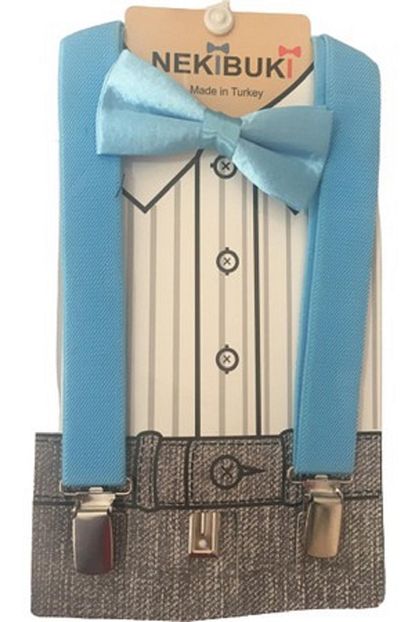 Nekibuki Erkek Bebek Mavi Cocuk Papyon Ve Pantolon Askisi Set Trendyol