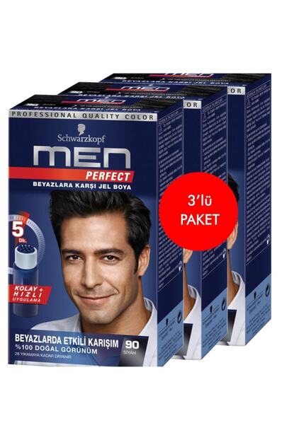 Schwarzkopf Hair Mascara Men Perfect Erkek Sac Boyasi 90 3lu Paket Trendyol