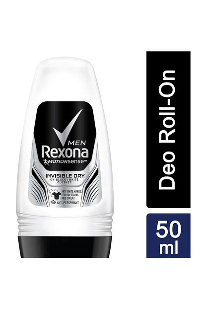 Rexona Erkek Deodorant Roll On Invisible Black White 50 M Trendyol