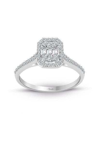 Lilarote Pirlanta 0 34 Ct Modern Tasarim Baget Kare Tektas Yuzuk Trendyol