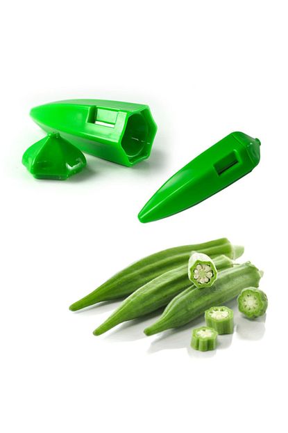 Firsatvar Yesil Bamya Tasarimli Plastik Pratik Bamya Soyacagi Trendyol