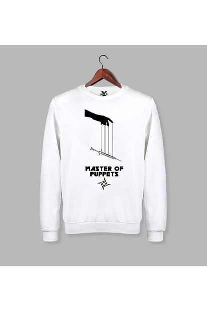 Darkia Erkek Beyaz Metallica Master Of Puppets Baskili Sweatshirt Trendyol