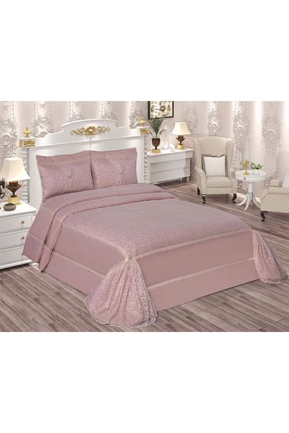 Evlen Home 3 Parca Duru Cift Kisilik Yatak Ortusu Pudra Trendyol
