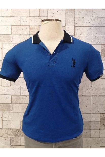 U S Polo Assn Erkek Mavi Polo Yaka T Shirt Trendyol